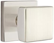 EMTEK Juego de privacidad de roseta cuadrada con perilla cuadrada de acabado a juego, opción de 6 acabados, 5210SQUUS15, níquel satinado (US15)