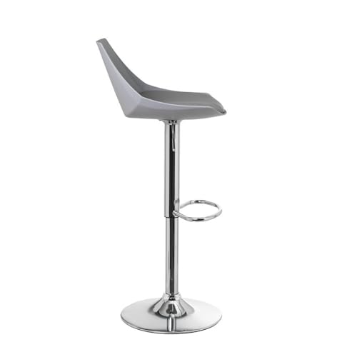 Miniatura 6 de Lolahome Set De 2 Taburetes Altos Cocina Giratorios En 360 , Juego De Sillas De Bar Regulables En Altura De 83 A 104 Cm, Con Respaldo,Material Polipiel, Estructura Metal Y Reposapiés, Grises