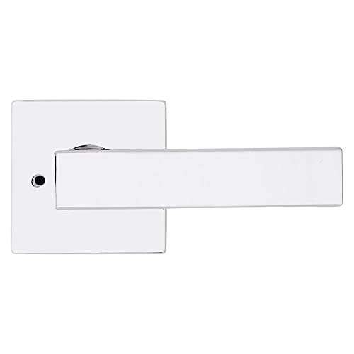 Image of Kwikset Singapore Interior Privacy Door Handle with Lock, Door Lever For Bathroom and Bedroom, Polished Chrome Reversible Keyless Turn Lock