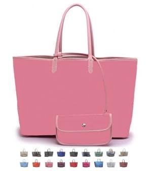 ELECANE Women's Tote Bag Large Tote Bag Carry All Bag Top Handle Hobo Handbag Pink.. Medium