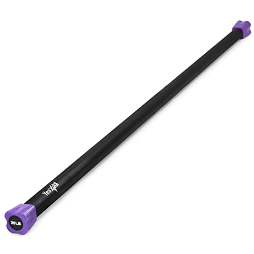 Yes4All Total Body Weighted Workout Bar, Body Bar For Exercise, Therapy, Aerobics, and Yoga, Strength Training Set 5 + 8 +12lbs