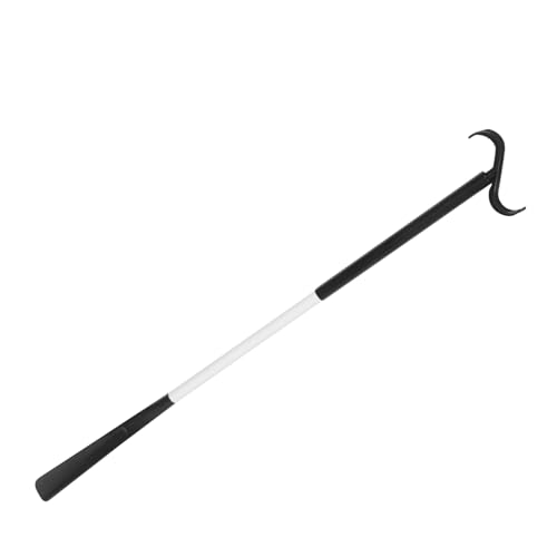 IWOWHERO Calzador Auxiliar Multifuncional Desmontable 1 Unidad Palito Ligero para Vestirse y Levantar Zapatos Plástico Negro y Blanco Ayuda para Personas Mayores Discapacitadas Uso Diario