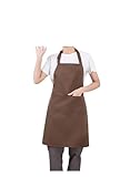 Delantal de cocina, delantal de cocina personalizado para mujeres y hombres, delantal de trabajo para parrilla, restaurante, bar, cafetería, belleza, uñas, estudios, marrón, Talla única