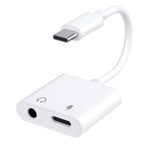 USB C Klinke Adapter und PD 60W Schnellladung 2in1 USB C auf 3,5mm Buchse mit DAC Chip USBC Kopfh&ouml;rer Adapter f&uuml;r iPhone16/15/Pro Max/Plus Samsung Galaxy S25 S24 Pad Pro2022/2021/2018 Google Pixel 8/7