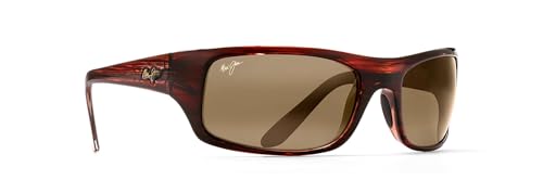 Maui Jim Men's and Women's Peahi Polarized Wrap Sunglasses, Tortoise/HCL® Bronze, Large2