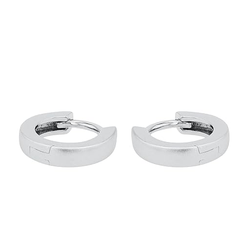 AMOR - Unisex Damen Herren Ohrringe 925 Silber - Matte Creole - AMR-E0067 – Ansicht 5