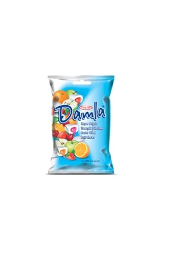 Tayas Damla Soft Chewy Candy Center-filled Fruit Chews, Orange, Strawberry, Sour Cherry, Apple, Peach, Raspberry Family Size 350 Grams, 12.34 Ounces