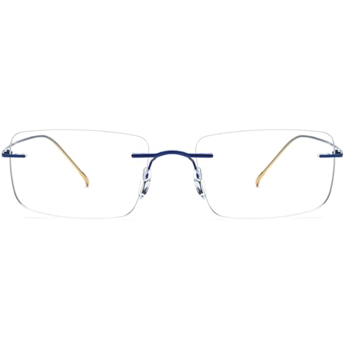 FONEX Titanium Glasses Frame,Rimless Frameless Optical Eyewear Eyeglasses for Men and Women F85634