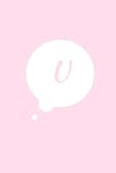  U: 6 x 9 Sketchbook Journal, Personalized Initial \"U\" Monogram Comic Book Bubble Pink Cover, Blank Notebook, Art Sketch Pad, Doodle, Drawing, 200 Blank Pages with No Lines