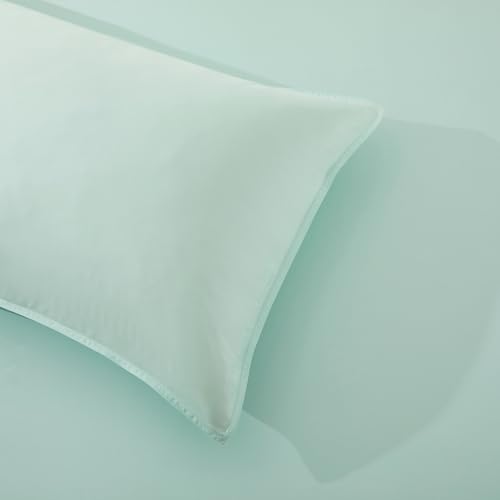 Image of Luxury Bamboo Market | Queen Envelope Pillowcase Set | 100% Viscose Made from Bamboo | Organically Grown | Ultra Soft | Cooling | 2pcs [Coastal Green]