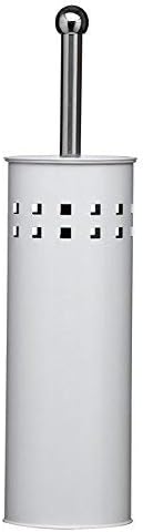 Denny International Stainless Steel toilet Brush Holder Free Standing Brush (White)