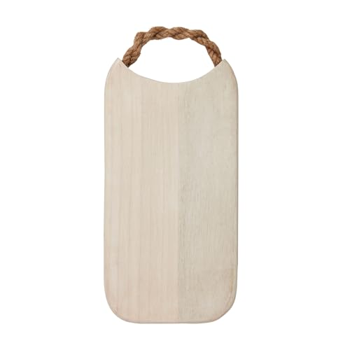 Tabla de Cortar Rectangular de Madera de Mango Blanqueada, con Asa de Cuerda Trenzada, 40,6 cm x 20,3 cm miniatura 1