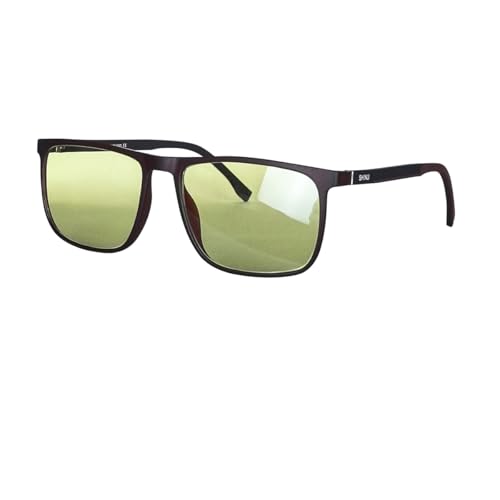SHINU Óculos masculinos com luz azul, lentes amarelas que bloqueiam a luz azul prejudicial, apenas moldura Tr90, C1
