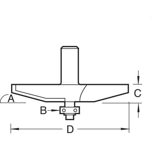 Trend Professional Large Bevel Panel Raiser Bearing Guided Router Cutter, 1/2 Inch Shank, 86mm Cut Diameter - Image 2