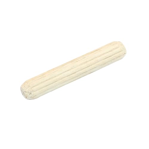 Zorveiio 120 Pieces Wooden Dowel Pins, 5x30mm(3/16\" x 1-5/32\") Wood Fluted Dowels Rods, Beveled Wood Pegs Hardwood Crafts Rods for Woodworking Furniture Shelf