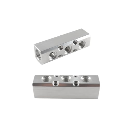 Orivin Distribuidor de aire comprimido, acoplamiento comprimido, conexión de distribuidor neumático - 3 vías, 5 orificios, distribución de flujo de aire, acoplamiento adecuado de 1/2 1/4