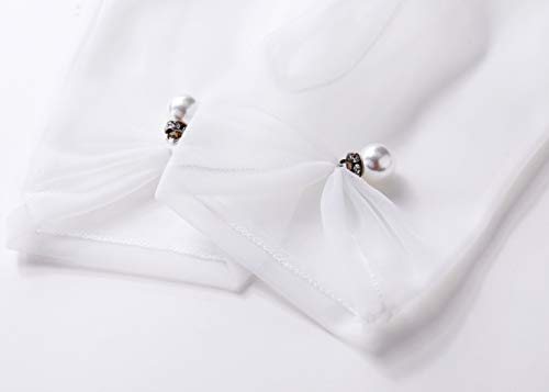 BABEYOND - Guanti da matrimonio in raso, decorati