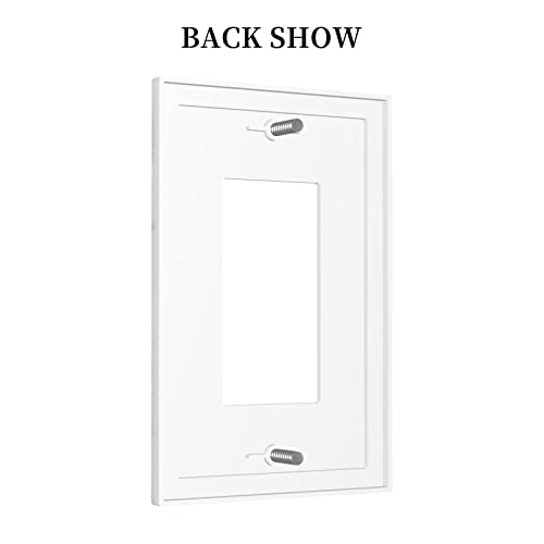 White Grey Marble Single Rocker Wall Plate Decorative Outlet Light Switch Cover 1-Gang Plastic Print Faceplate For Home Decor 5" X 3" #TOP3