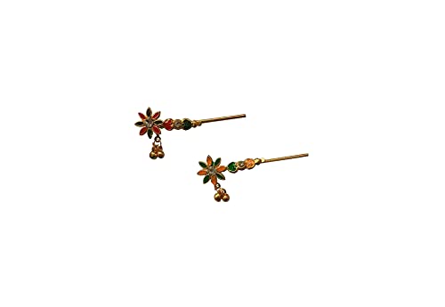 N"A Fancy Multicolor Brass Metal Krishna bansuri for laddu Gopal-Set of 2 (2.5 Inches) Flute Bansuri janmasthami Special kanha Accessories Krishna Gopal Lord laddu Gopal |