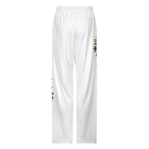 Pantalon de nuit femme à poches imprimé tournesol et crâne bas de pyjama S - 5
