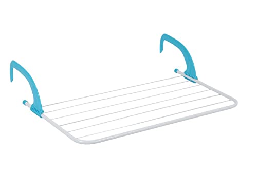 Invero Folding Compact 5 Bar Radiator Drying Rack Rail Holder - Indoor Laundry Clothes Towel Dryer Airer with Adjustable Arms