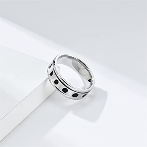 Image of PAURO Unisex Anxiety Ring Rotatable Eclipse Polished Wedding Band | Stainless Steel Wide Simple Polished Wedding Engagement Band for Men Women,Classic Style,Comfort Fit