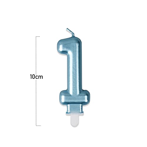 Uvtqssp 3.54In Big Birthday Number Candles Metallic Blue Candles Cake Cupcake Topper Decoration For Celebration Party Kids Adults (Blue Number 1) #TOP1