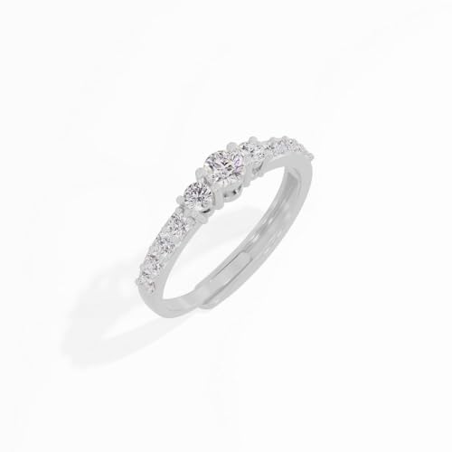 Image of U ARE 925 Sterling Silver 18K Gold and Rose Gold Plated Sparkling Three-Stone Ring | Gift for Women and Girls | With Certificate of Authenticity and 925 Stamp