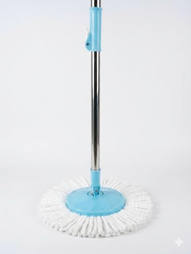 Image of 360 Degree Spin Mop with Stainless Steel Handl, Floor Cleaning || Microfibers Refill Standing Magic Pocha with Easy Grip Handle Stick Rod ||