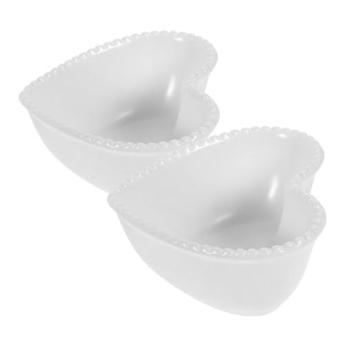 Alipis Plato De Corazón De Corazón De 2 Piezas Platos De Corazón De Corazón Platos De Ensalada Platos De Frutas Para Postres Cena De Pasta Budín Tazón De Moldura Para Postres