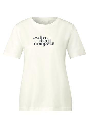 Street One Studio Damski Basic T-shirt z nadrukiem, Off White, 38