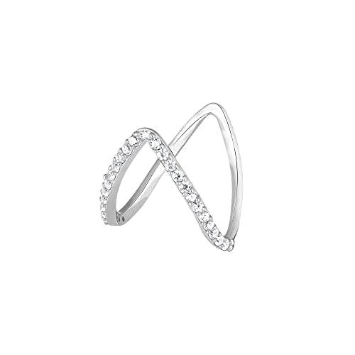 El Regalo V Shape Curved Vanki Ring- Sparkling Slim Chevron Stacking Statement Ring For Girls & Women (Silver) - One Size (B0CCJQJ92V) Amazon Price History, Amazon Price Tracker