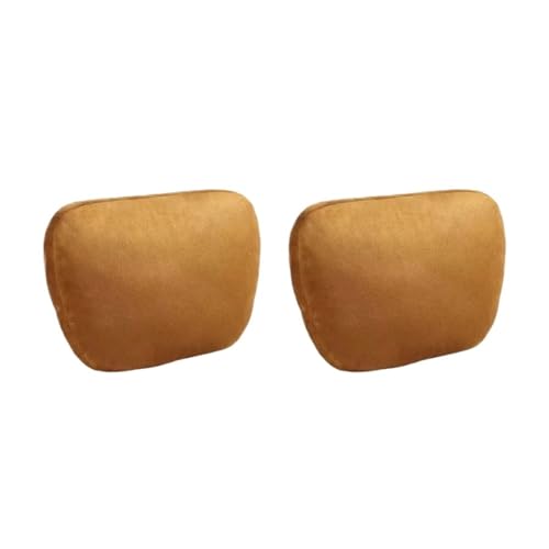 スエード製 車用ヘッドレスト ネックサポートシート ソフト ユニバーサル 調節可能 車用枕 ネック高反発レストクッション 2個(Brown 2pcs)