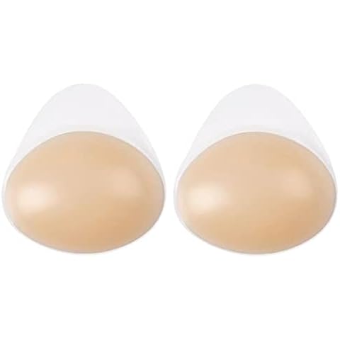 Simoda Silicone Adhesive Bra Stick on Reusable Bra Women Strapless Invisible Push Up Bra for Backless Dress (A) Beige Cover