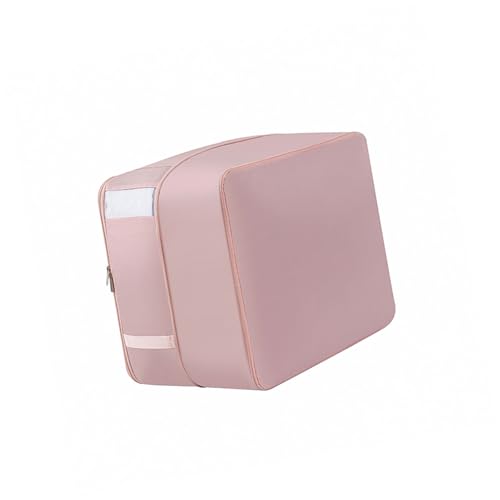 Dulcicasa 大容量収納バッグ クローゼット用 ? 自己圧縮設計で布団や枕の保管に便利、通気性素材で季節家財の整理をサポート (2レイヤー,ピンク)