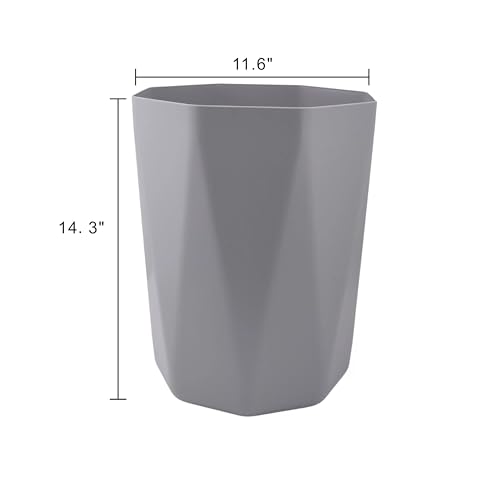 Caneca de basura plástico rectangular gris plata 5 galones miniatura 4