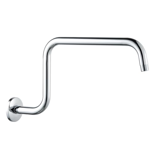 OFFO Shower Head Extension Arm 16 in, S Shaped High Rise Extender with Flange Shower Head Pipe Arm...