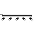 BoostArea Plug in Track Lighting, LED Track Light Kit, Black 5-Light Track Lights for Kitchen, 15 FT Cord,5 Way Ceiling Spotlight, Rotatable Wall Mount Light Head for Bedroom Hallway Living Room