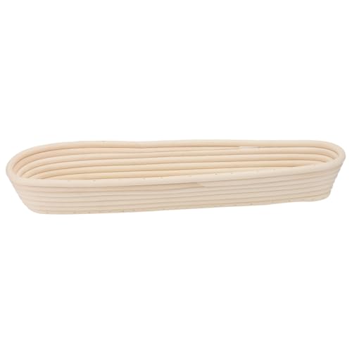 Uonlytech Cesta Fermentadora de Pan Alargada de Ratán Natural Molde para Hornear Baguettes Cesta Ligera y Duradera para Masa para Fermentación y Reutilizable