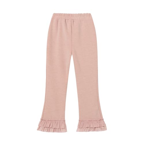 Mud Kingdom Girls Flared Leggings Layered Lace Hem Bell Bottom Elastic Waist Pants Casual2