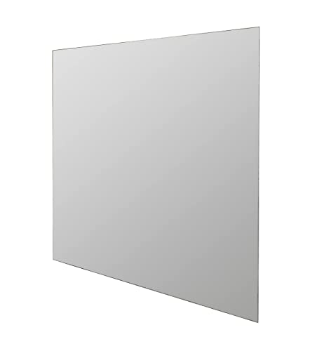 baanio - Espejo Cuadrado de Baño Square 80x80 cm | Vidrio con Lámina Antivaho | Fácil Instalación | Diseño Moderno y Sencillo, 80x80 cm con Antivaho, Vidrio Espejo Plata Ecológica