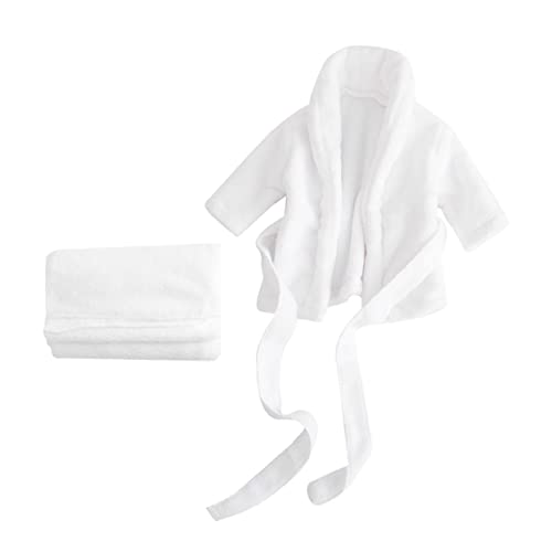 HANABASS Bata de Algodón para Niña Recién Nacido Gruesa y Absorbente Ropa Fotográfica para Baño de Blanca y Transpirable