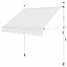 Cerlingwee Pavillon-Überdachung, Garten-Sonnenschutz, Regenschutz, Stahlrahmen, 200 cm Breite, manuelle Markise, cremefarben, für Hof, Veranda, Balkon, Hintertür