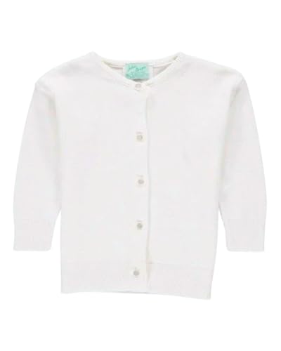 Julius Berger Girls White Cotton - Super Soft Feels Like Cashmere - Cardigan -4T2