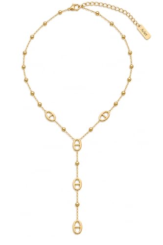Générique Collier Y Femme Maille Marine Dor...