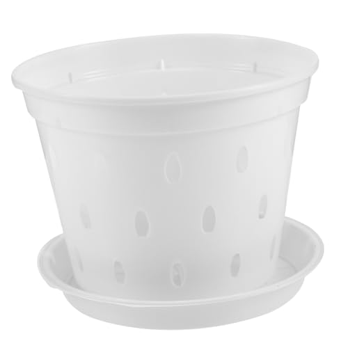 Happyyami 5 Juegos Maceta Corteza de orquidea orquídea Olla Clara Jardinera plástico con Drenaje ollas claras contenedores de Plantas Decorativas ollas al Aire Libre el plastico