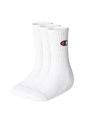 Champion Core Junior 3PP Crew, Calcetines, para Unisex adulto, Blanco, 27-30