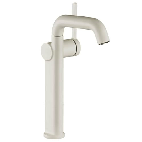 Mitigeur de salle de bain rotatif à 360 degrés en finition blanc laiteux mat