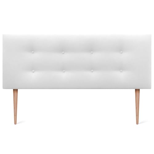 DHOME Testiera in Similpelle o Tessuto AQUALINE Pro con 2 file di Bottoni e Gambe Testiera Imbottita...