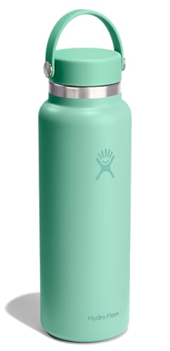 Image of Hydro Flask Water Bottle - Insulated Stainless Steel - Wide Mouth Flex Lid, Non Spill, Leakproof and Refillable in 40 Oz Mermaid Green